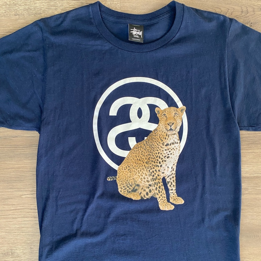 NWOT Stussy Cheetah SS Link Tee Sz.S